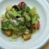 Ensalada templada de verduras, anchoas y boquerones con melón y sandía